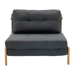 Πολυθρόνα-κρεβάτι Fancy  με ύφασμα ανθρακί 95x98x70εκ - Image 3
