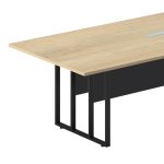 Τραπέζι συνεδριάσεων Lotus μέταλλο-ξύλο σε oak-σκούρο γκρι 240x120x75εκ - Image 2