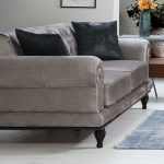 Καναπές 3θέσιος PWF-0522  ύφασμα γκρι-μαύρο 230x95x78εκ - Image 4