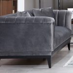 Καναπές 3θέσιος PWF-0541  βελούδο ανθρακί 255x89x79εκ - Image 3