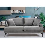 Καναπές 2θέσιοςFortune  βελούδο ανθρακί-μαύρο 175x90x88εκ - Image 2