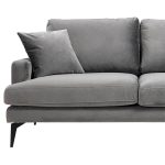 Καναπές 2θέσιοςFortune  βελούδο ανθρακί-μαύρο 175x90x88εκ - Image 3