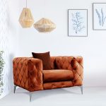 Πολυθρόνα PWF-0579 ύφασμα κεραμιδί 108x90x70εκ - Image 2