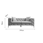 Καναπές 2θέσιος PWF-0579 τύπου Chesterfield ύφασμα εκρού 197x90x73εκ - Image 6