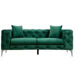 Καναπές 2θέσιος PWF-0579 τύπου Chesterfield ύφασμα πράσινο 197x90x73εκ - Image 3