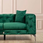 Καναπές 2θέσιος PWF-0579 τύπου Chesterfield ύφασμα πράσινο 197x90x73εκ - Image 4