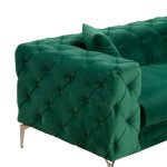 Καναπές 3θέσιος PWF-0579 τύπου Chesterfield ύφασμα πράσινο 237x90x73εκ - Image 3