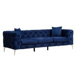 Καναπές 3θέσιος PWF-0579 τύπου Chesterfield ύφασμα μπλε 237x90x73εκ