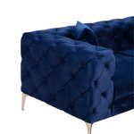 Καναπές 3θέσιος PWF-0579 τύπου Chesterfield ύφασμα μπλε 237x90x73εκ - Image 3
