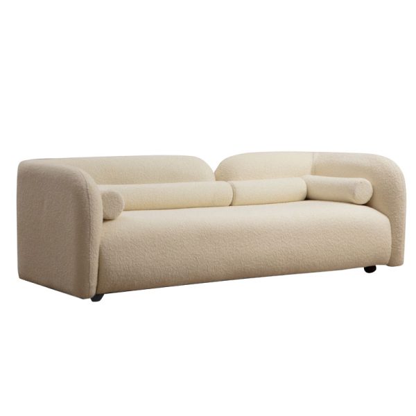 Καναπές 3θέσιος Tranquil I  ύφασμα μπουκλέ κρεμ 228x90x74εκ