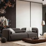 Καναπές 3θέσιος Tranquil  ύφασμα μπουκλέ γκρι 228x90x74εκ - Image 2