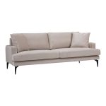 Καναπές 2θέσιος Fortune βελούδο μπεζ-μαύρο 175x90x88εκ