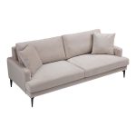 Καναπές 2θέσιος Fortune βελούδο μπεζ-μαύρο 175x90x88εκ - Image 3
