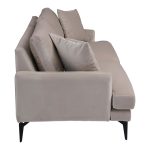 Καναπές 2θέσιος Fortune βελούδο μπεζ-μαύρο 175x90x88εκ - Image 5