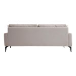 Καναπές 2θέσιος Fortune βελούδο μπεζ-μαύρο 175x90x88εκ - Image 6