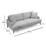 Καναπές 2θέσιος Fortune βελούδο μπεζ-μαύρο 175x90x88εκ - Image 7