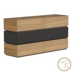 Συρταριέρα Sonlen mdf σε ανθρακί-sonoma απόχρωση 120x40x72εκ