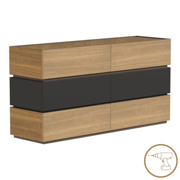 Συρταριέρα Sonlen  mdf σε ανθρακί-sonoma απόχρωση 120x40x72εκ