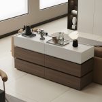 Συρταριέρα Sonlen  mdf σε καρυδί-μπεζ απόχρωση 120x40x72εκ - Image 2