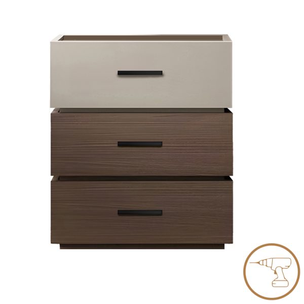 Κομοδίνο Sonlen  mdf σε καρυδί-μπεζ απόχρωση 60x40x66εκ