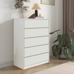 Συρταριέρα Kuanger  mdf σε λευκή απόχρωση 80x40x109εκ - Image 2