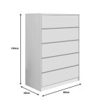 Συρταριέρα Kuanger  mdf σε λευκή απόχρωση 80x40x109εκ - Image 3