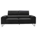 Καναπές Shea  3θέσιος pu μαύρο-inox 198x80x87εκ - Image 2