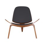 Πολυθρόνα Vilma PU μαύρο- plywood καρυδί 90x73x75εκ - Image 6