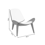 Πολυθρόνα Vilma PU μαύρο- plywood καρυδί 90x73x75εκ - Image 12