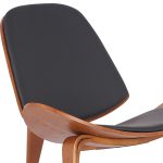 Πολυθρόνα Vilma PU μαύρο- plywood καρυδί 90x73x75εκ - Image 11