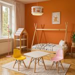 Ραφιέρα τ. Montessori Zoilen φυσικό-λευκό-ροζ mdf 50x30x80εκ - Image 2