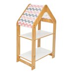 Ραφιέρα τ. Montessori Zoilen φυσικό-λευκό-ροζ mdf 50x30x80εκ