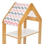Ραφιέρα τ. Montessori Zoilen φυσικό-λευκό-ροζ mdf 50x30x80εκ - Image 4