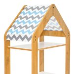 Ραφιέρα τ. Montessori Zoilen I λευκό-φυσικό-μπλε mdf 50x30x100εκ - Image 3