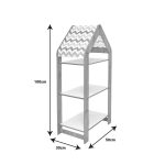 Ραφιέρα τ. Montessori Zoilen I λευκό-φυσικό-μπλε mdf 50x30x100εκ - Image 4
