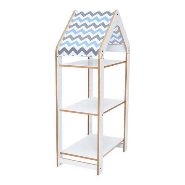 Ραφιέρα τ. Montessori Zoilen I  λευκό-μπλε mdf 50x30x100εκ
