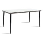Τραπέζι Naoki  μέταλλο μαύρο-pe γκρι-γυαλί 160x90x78εκ