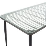Τραπέζι Naoki  μέταλλο μαύρο-pe γκρι-γυαλί 160x90x78εκ - Image 3