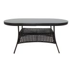 Τραπέζι Cellin μέταλλο-pe rattan καφέ 160x80x77εκ - Image 2