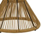 Τραπέζι Mabil  rattan φυσικό-γυαλί Φ50x55εκ - Image 4