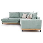 Γωνιακός καναπές δεξιά γωνία Luxury II ύφασμα ciel-cream 290x235x95εκ - Image 3