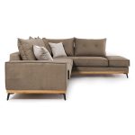 Γωνιακός καναπές αριστερή γωνία Luxury II ύφασμα mocha-cream 290x235x95εκ - Image 3