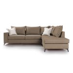 Γωνιακός καναπές αριστερή γωνία Romantic ύφασμα mocha-cream 290x235x95εκ - Image 2