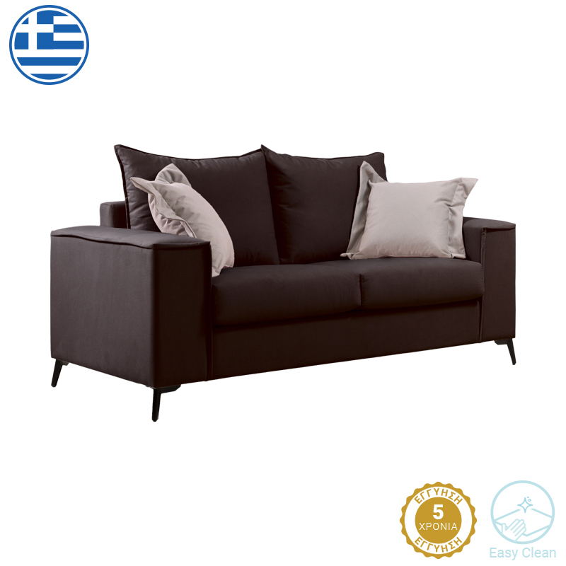 168-000079 Καναπές Verona 2θέσιος ανθρακί ύφασμα με μαξιλάρια σε μπεζ απόχρωση 173x93x100εκ - Image 1