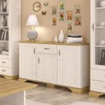 Μπουφές Jaden golden oak-λευκό antique 137,5x39x88,5εκ - Image 2
