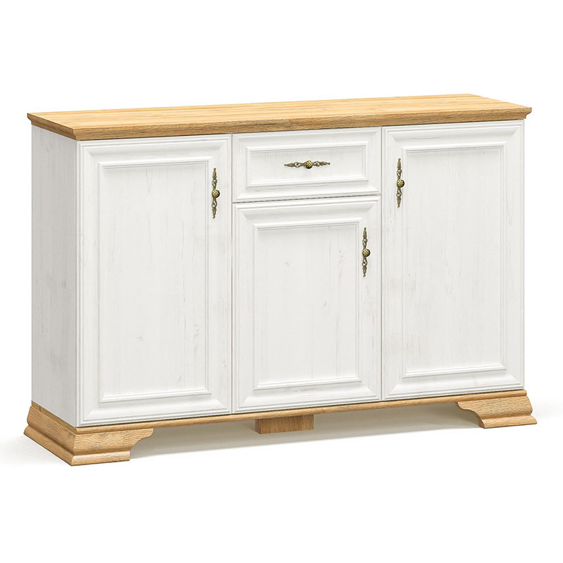 173-000027 Μπουφές Jaden golden oak-λευκό antique 137,5x39x88,5εκ - Image 1