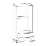 Ντουλάπα Jaden  δίφυλλη golden oak-λευκό antique 101x62x197,5εκ - Image 2