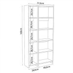Βιβλιοθήκη Alkathi σε λευκή απόχρωση 77x22x160εκ - Image 3