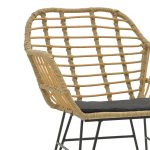 Τραπεζαρία Naoki V σετ 3τεμ rattan pe σε φυσική απόχρωση και μαύρο μέταλλο 80x80x78εκ - Image 9