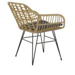 Τραπεζαρία Naoki Χ σετ 5τεμ rattan pe σε φυσική απόχρωση και μαύρο μέταλλο 160x90x78εκ - Image 6
